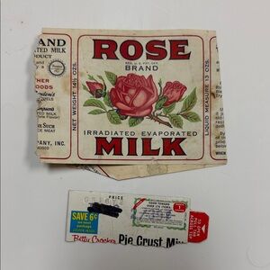 Vintage Rose Milk Label